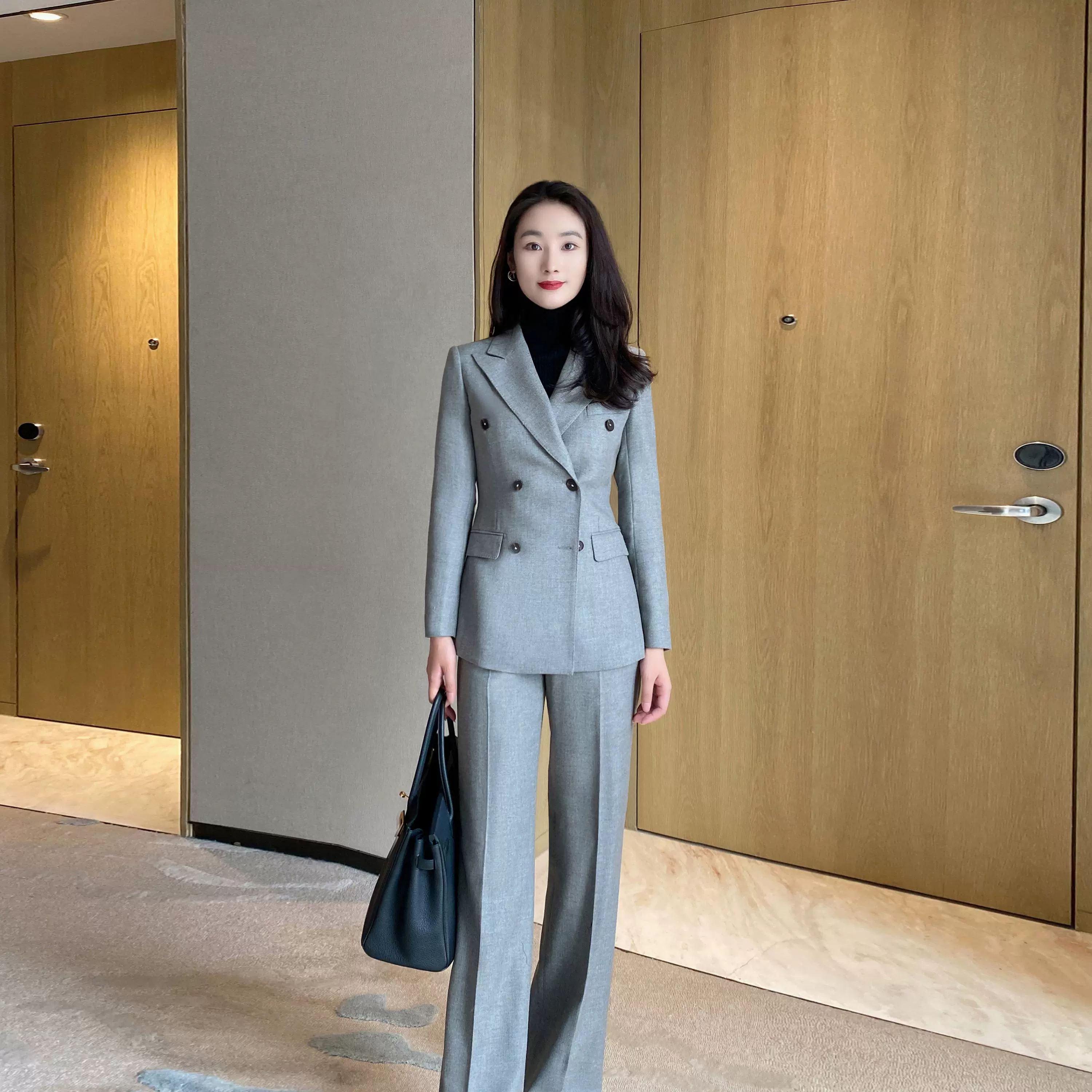 Premium Light Grey Wool Suit Jacket and Trousers - Image 3