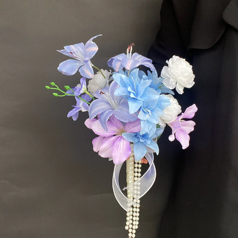 Purple Realistic Bridal Photo Prop Handheld Bouquet Decoration - Image 10