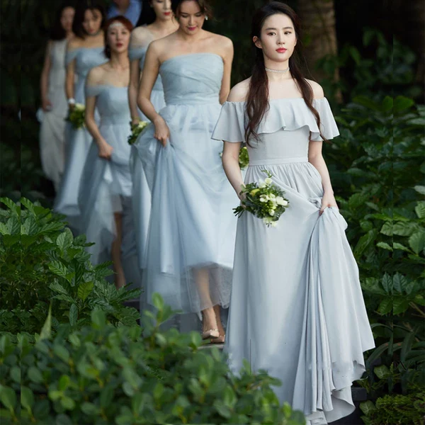Spring Bridesmaid Open Shoulders Fitted Dress - Image 2