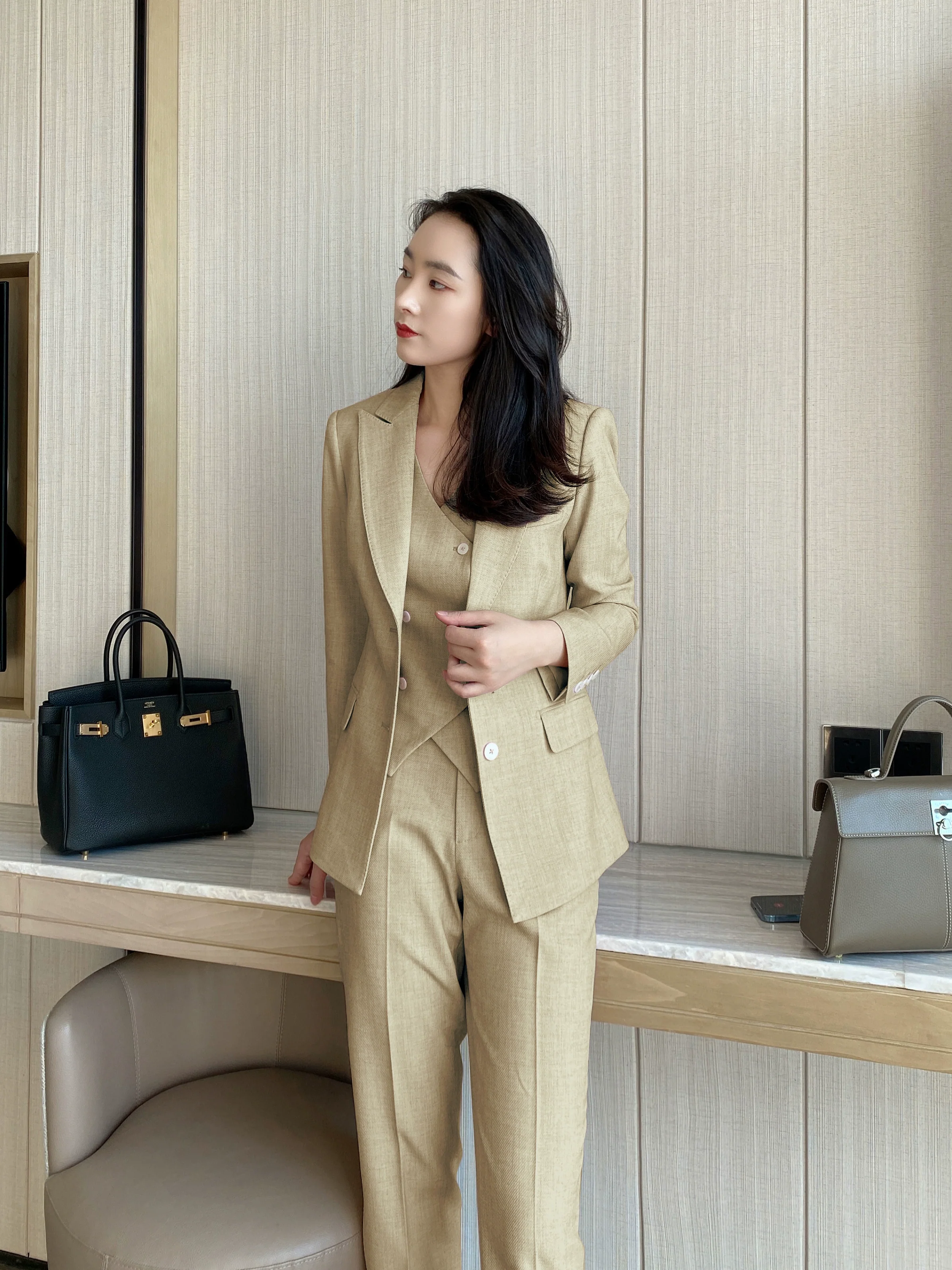 Summer Yellow Women's Sophisticated Suit Set – Jacket, Vest, Trousers - Image 6