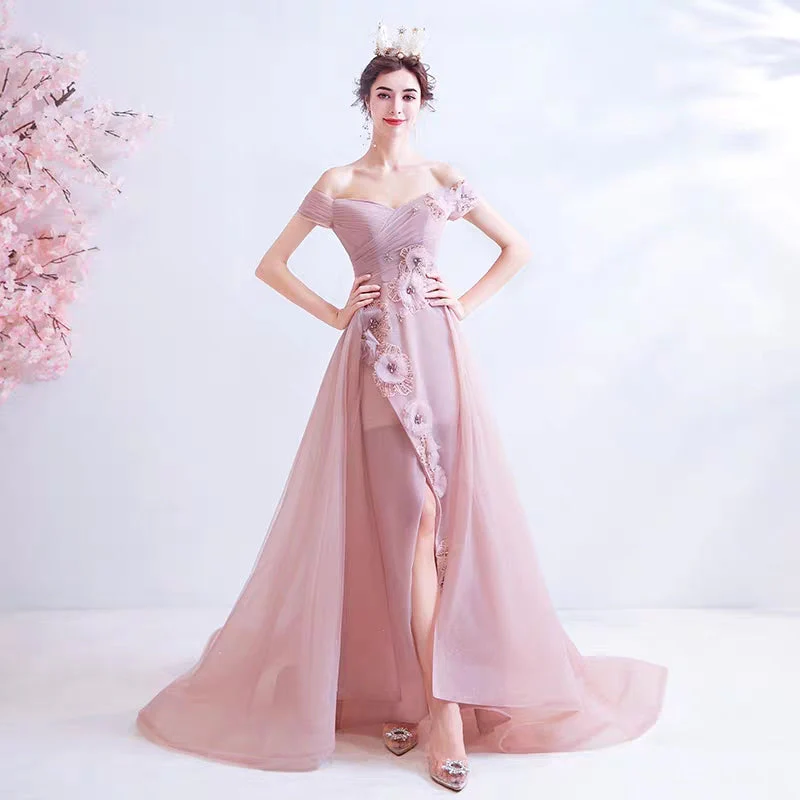 Wedding dress retro court style smoke blue bride wedding toast service dinner party wedding dress 6710 - Image 7