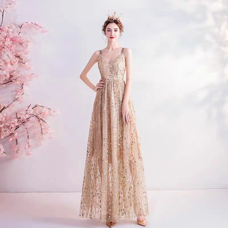 wedding dress sexy shine steam gold bare-back birthday party annual star dress evening dress 1260 - Image 3