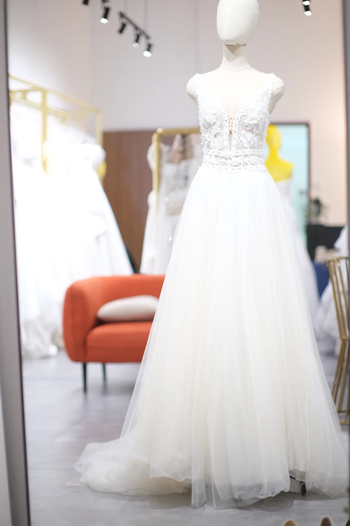 Lux Half Lace Beaded Size S Wedding Gown | Ready-to-Wear