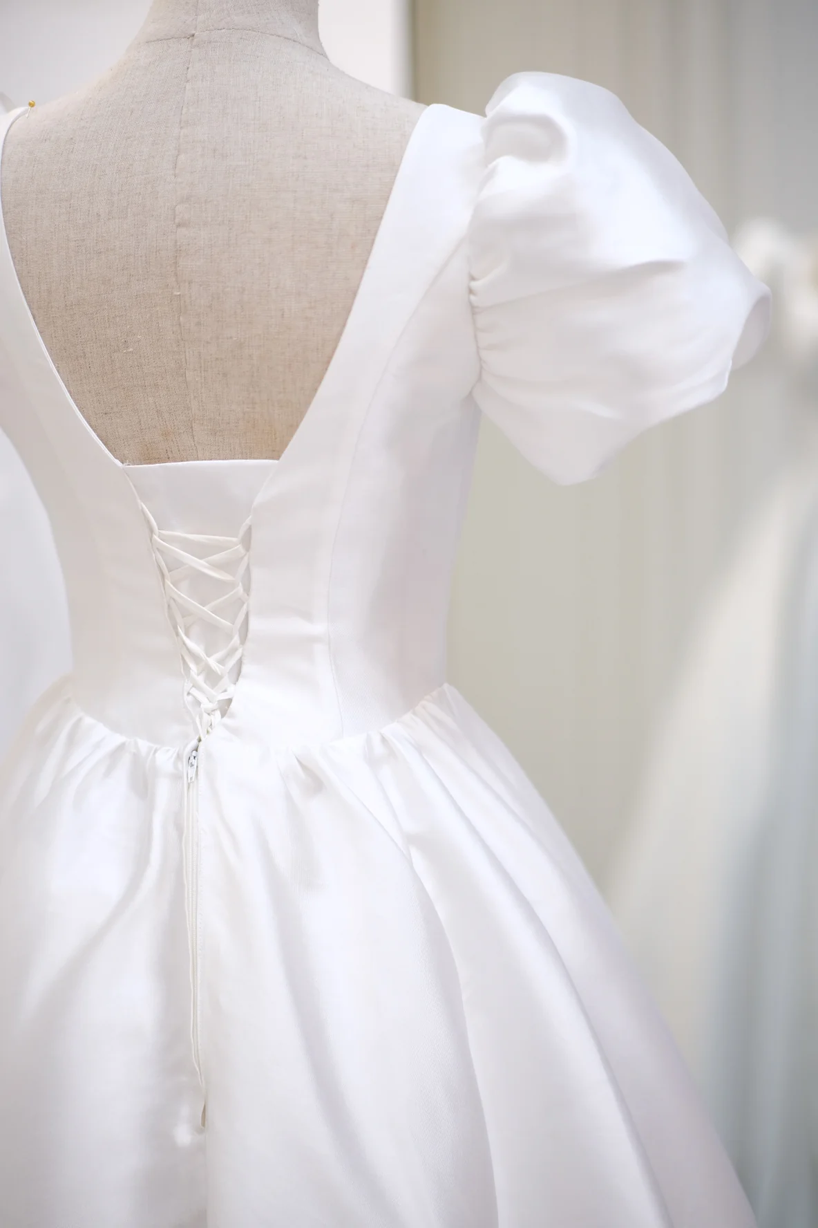 Lux Plain Pleated Size S Wedding Gown | Ready-to-Wear - Image 2