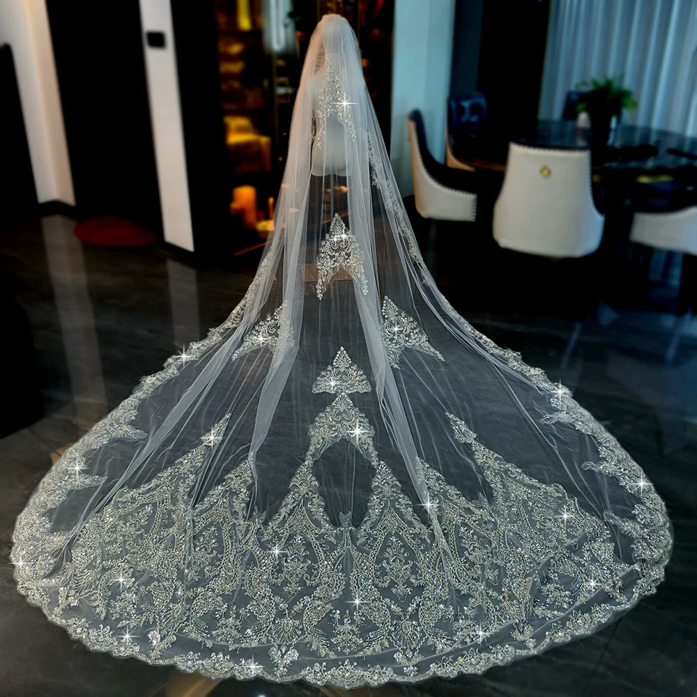 Wedding Veil Beaded Embroidered 3.5m - Image 2