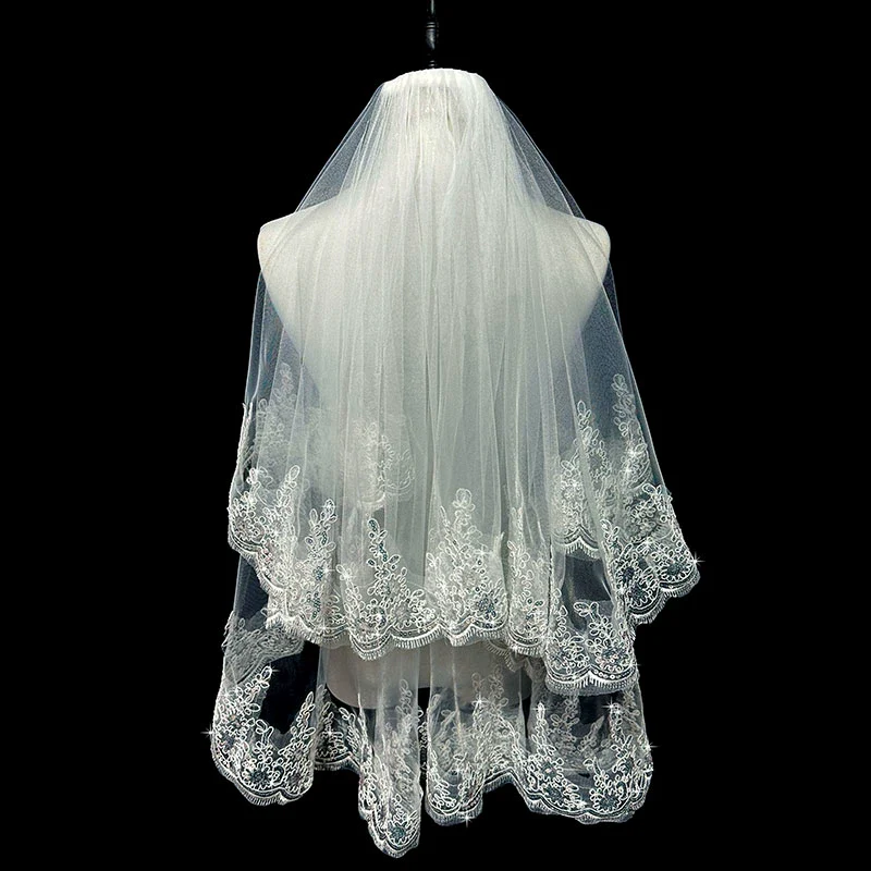 Wedding Veil Bride Marriage Double Layer - Image 4