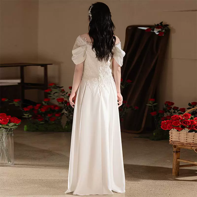 White Elegant Evening Dress - Image 3
