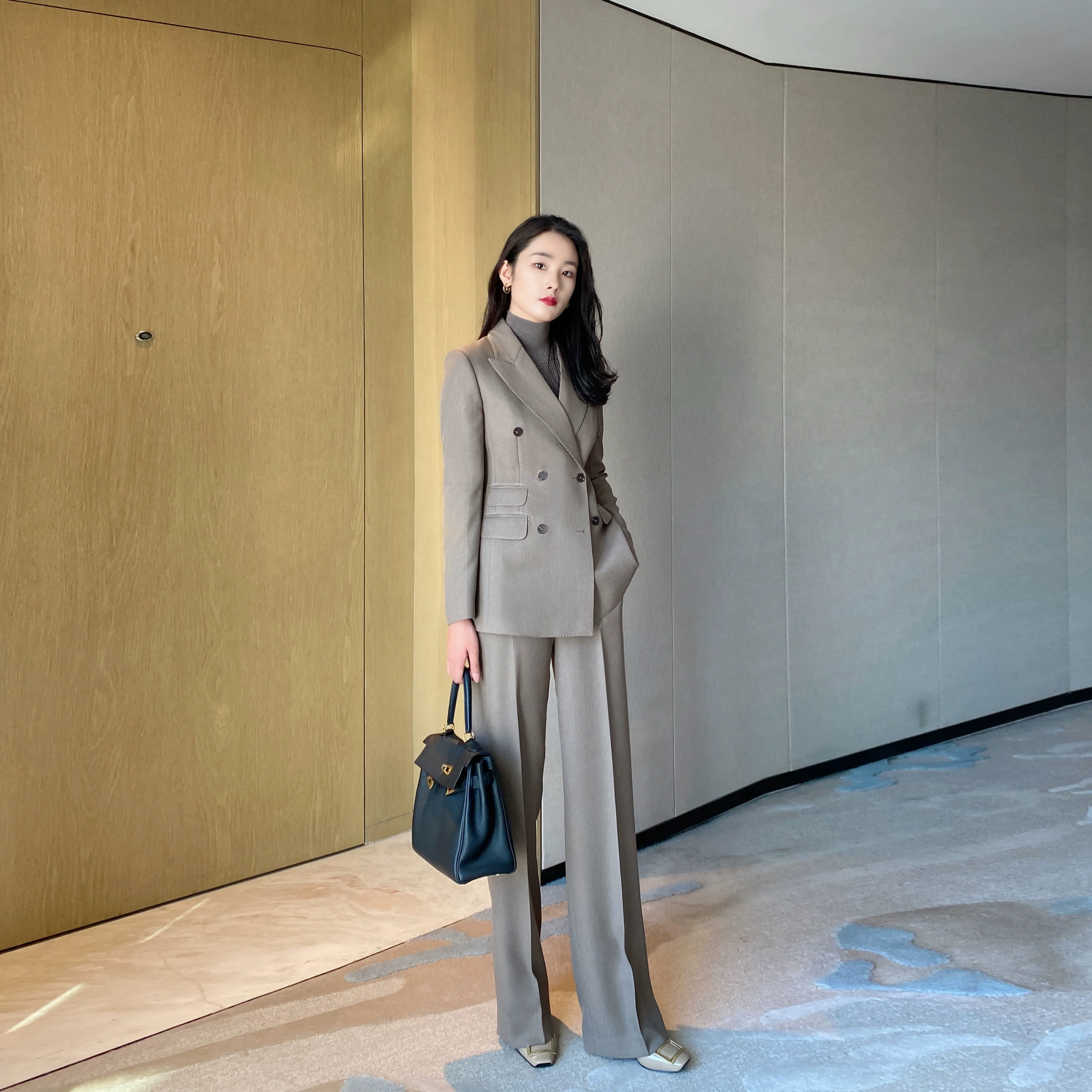 Winter Elite Classic Suit Jacket Set – Gray Camel High‑Quality Custom‑Made - Image 6
