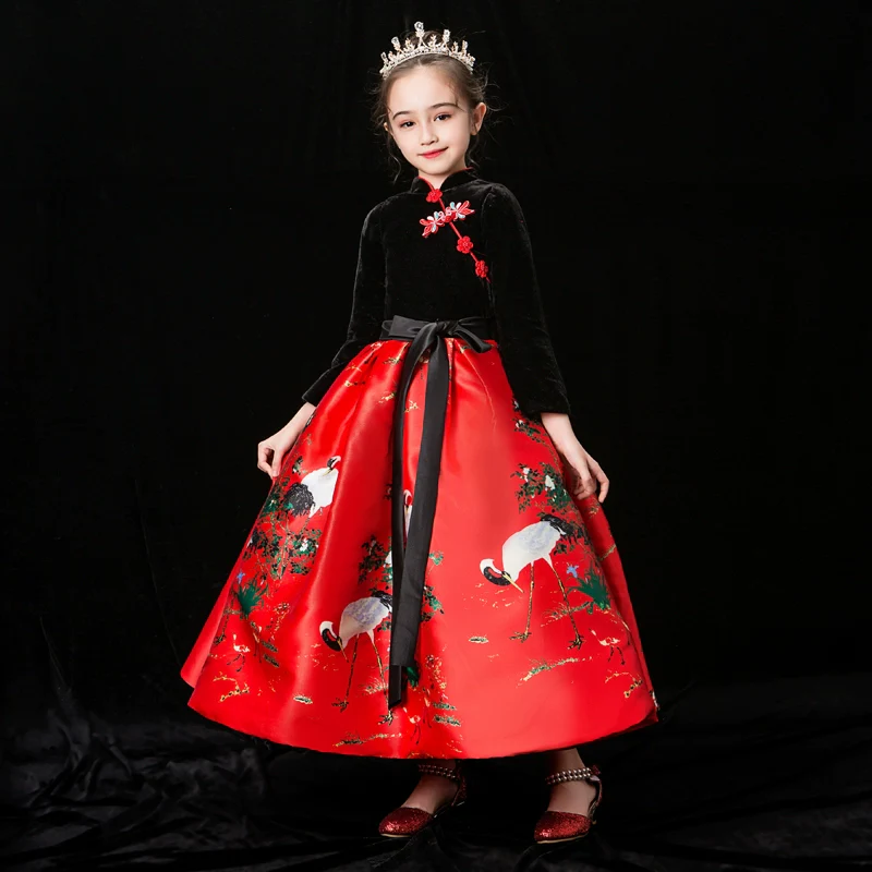 Winter Thicken Padded Style Cheongsam Hanfu for Children - Image 7