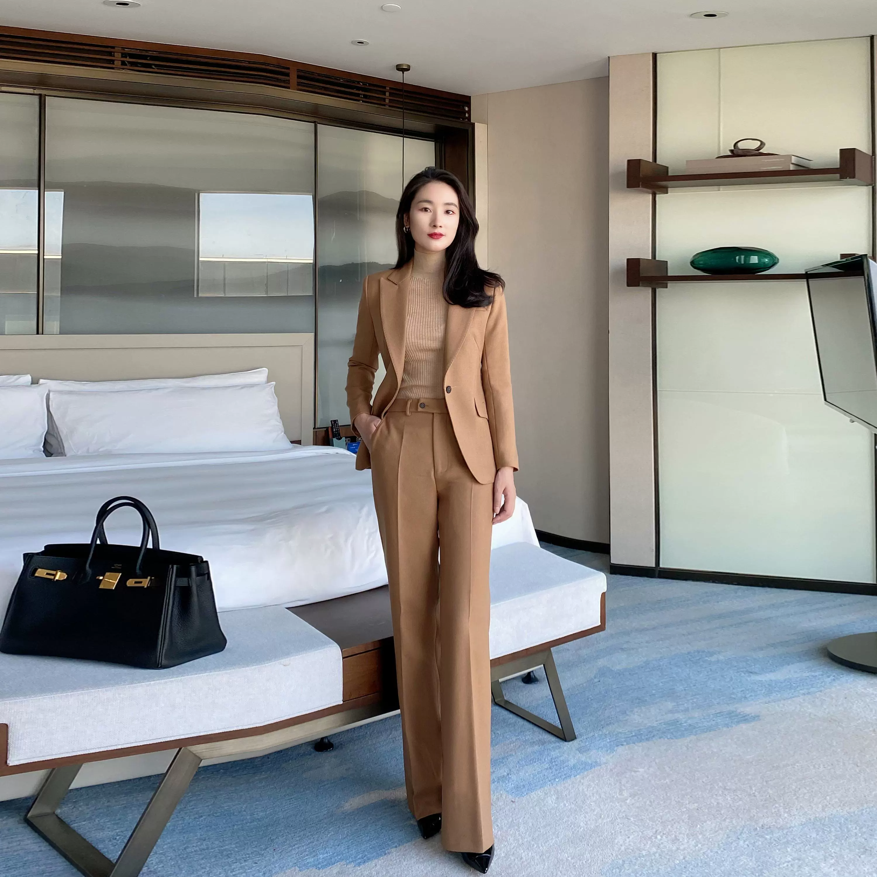 Winter Woolen Suit with Flared Trousers, Thick High-Quality Design - Image 5