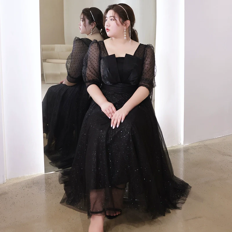 Women's Black Evening Dress - Image 2