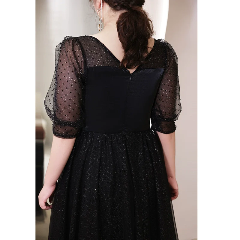 Women's Black Evening Dress - Image 3