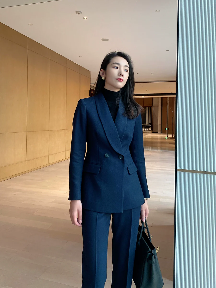Women's Demi-Season Flared Trousers – Classic Office Suit Style - Image 2