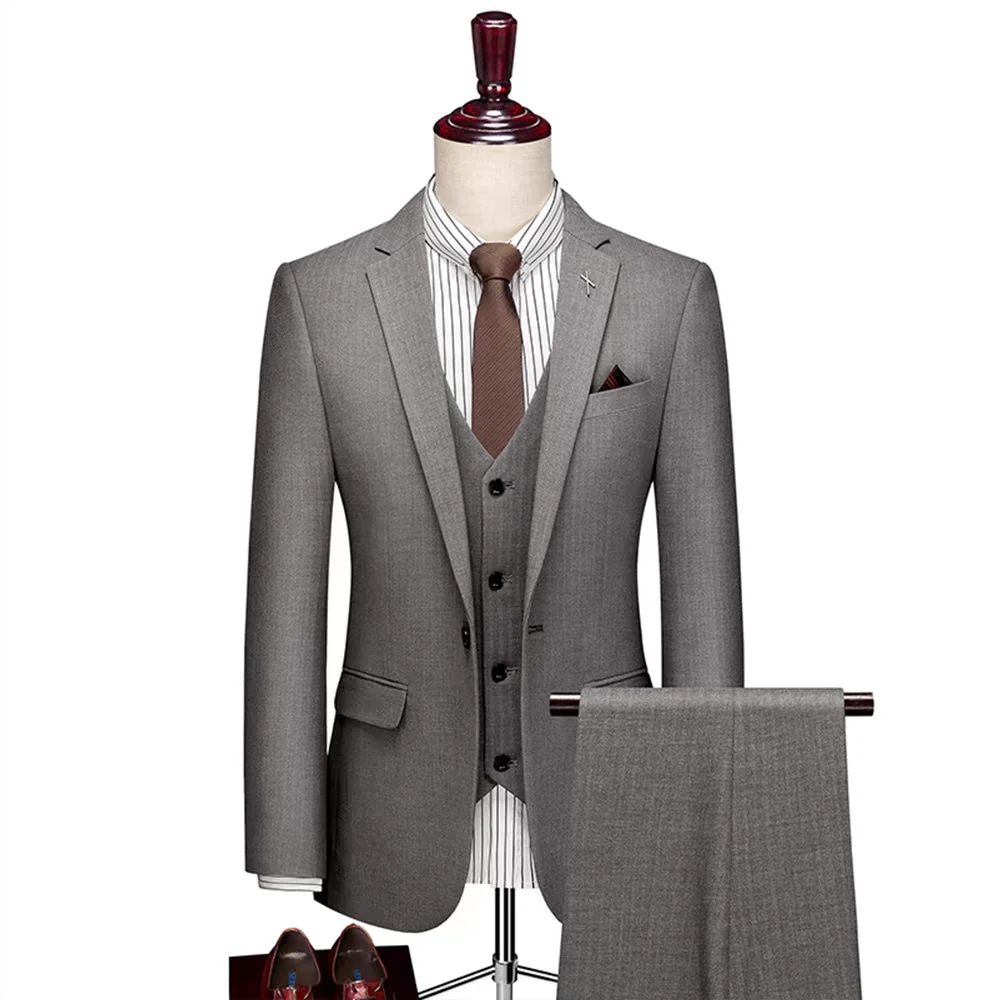 Suit Men's Wedding Formal Fit Korean Style Business British Work Suit Handsome - Image 5